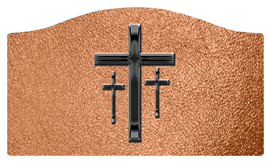 DASHELL-517-BK-SH-CP Black 3 Crosses Shimmer Copper Background